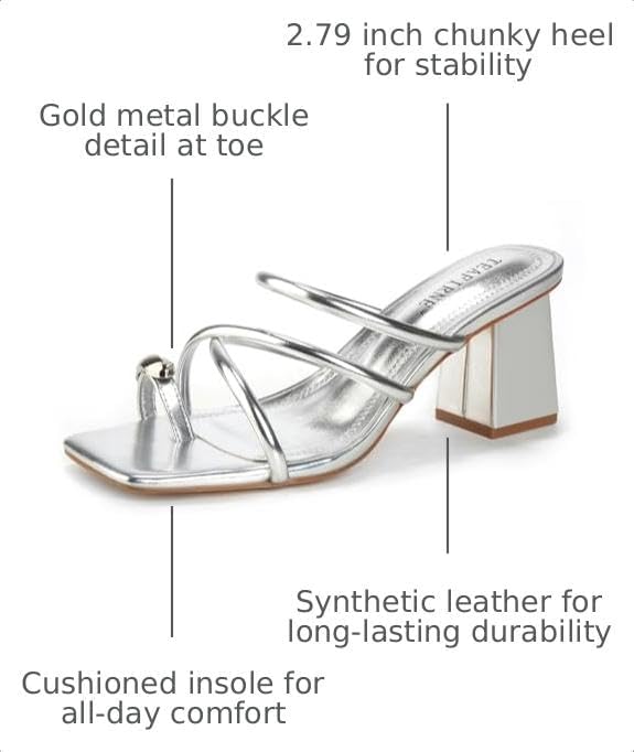Women's Square-Toe Block Heel Thong Sandals - view 15