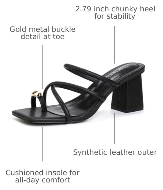 Women's Square-Toe Block Heel Thong Sandals - view 3