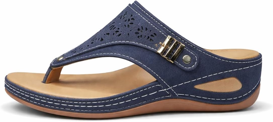 Women's Buckle Thong Wedge Sandals - view 34