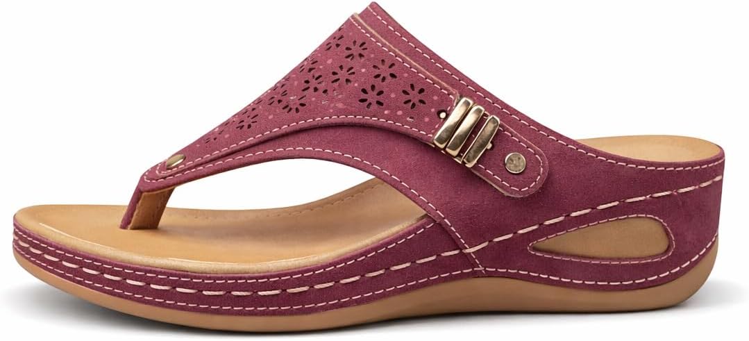 Women's Buckle Thong Wedge Sandals - view 23