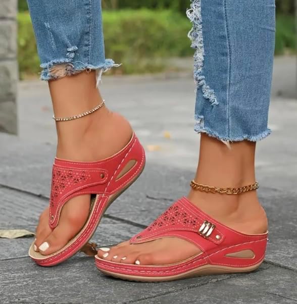 Women's Buckle Thong Wedge Sandals - view 20