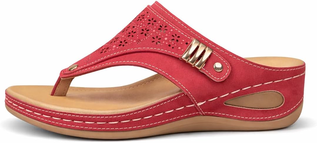 Women's Buckle Thong Wedge Sandals - view 18