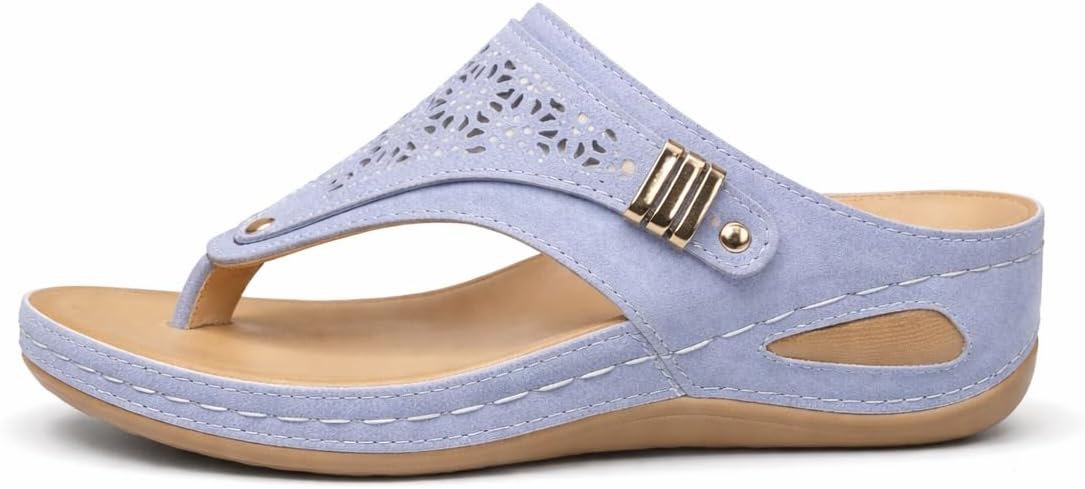 Women's Buckle Thong Wedge Sandals - view 45