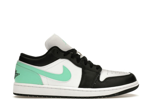 Air Jordan 1 Low Green Glow Leather Trainers - 553558-131