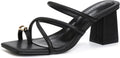 Women's Square-Toe Block Heel Thong Sandals - view 1