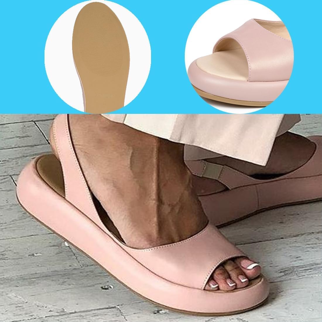 Women's Slingback Platform Wedge Sandals - view 5