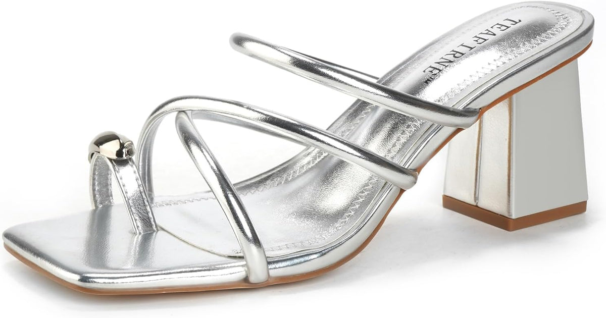 Women's Square-Toe Block Heel Thong Sandals - view 13