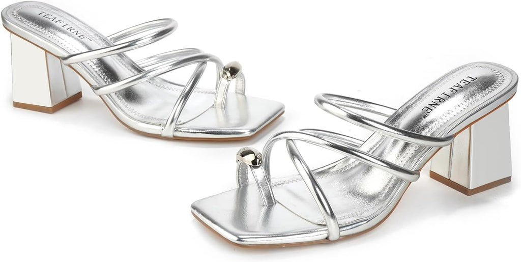 Women's Square-Toe Block Heel Thong Sandals - view 17