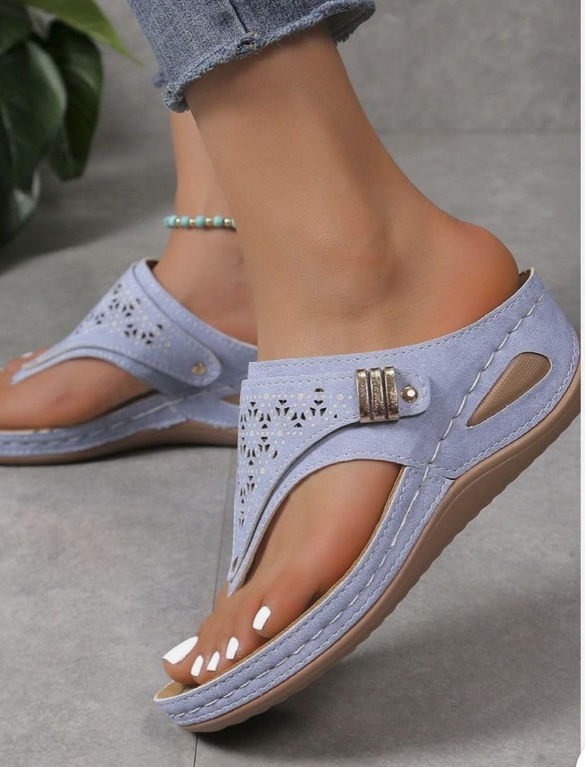Women's Buckle Thong Wedge Sandals - view 49