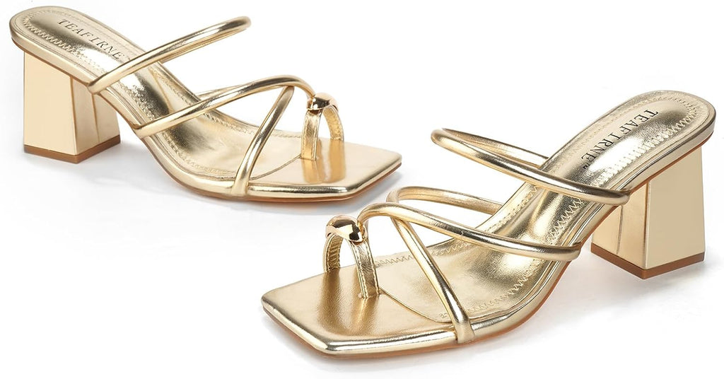 Women's Square-Toe Block Heel Thong Sandals - view 11