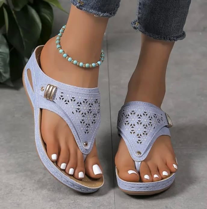 Women's Buckle Thong Wedge Sandals - view 48