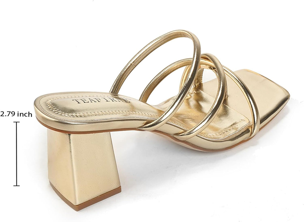 Women's Square-Toe Block Heel Thong Sandals - view 10