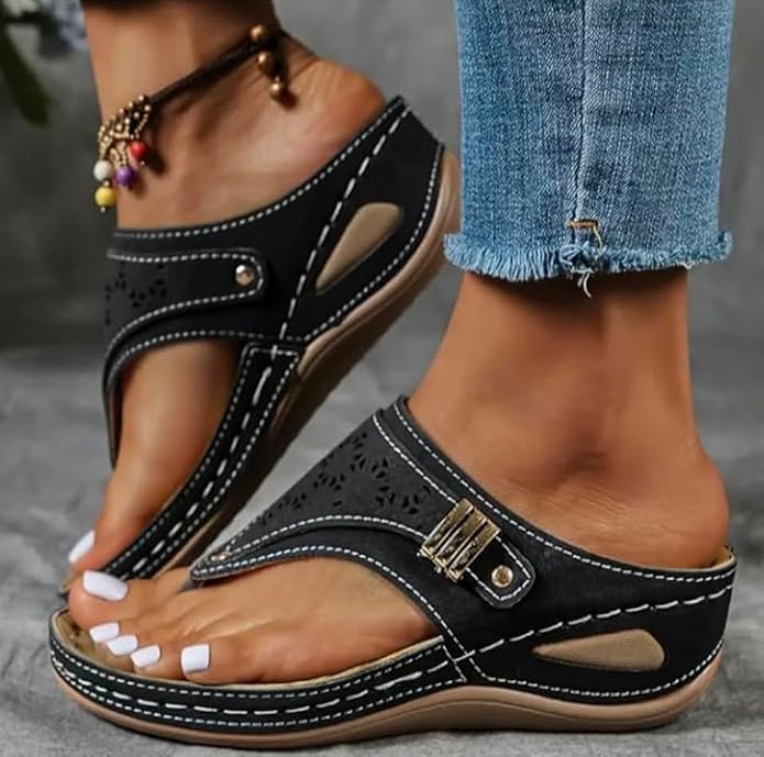 Women's Buckle Thong Wedge Sandals - view 33