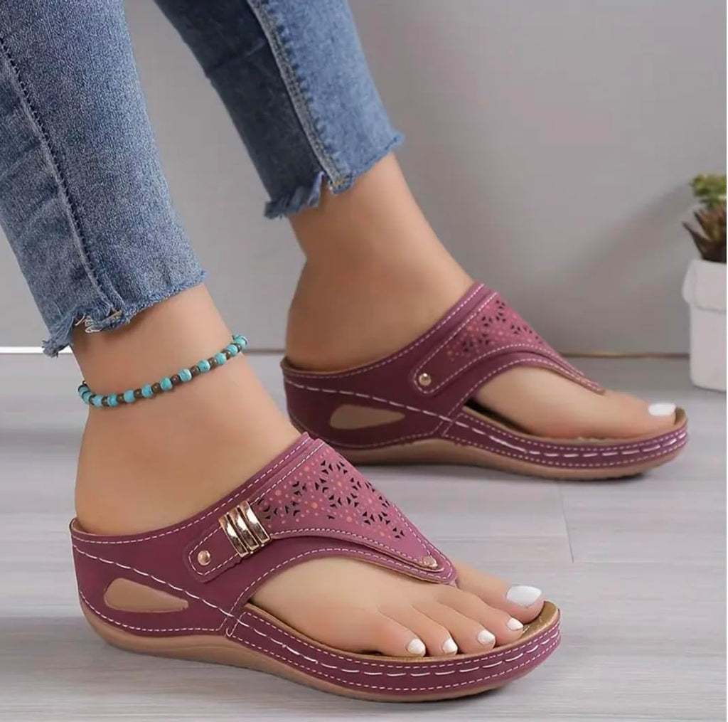 Women's Buckle Thong Wedge Sandals - view 27