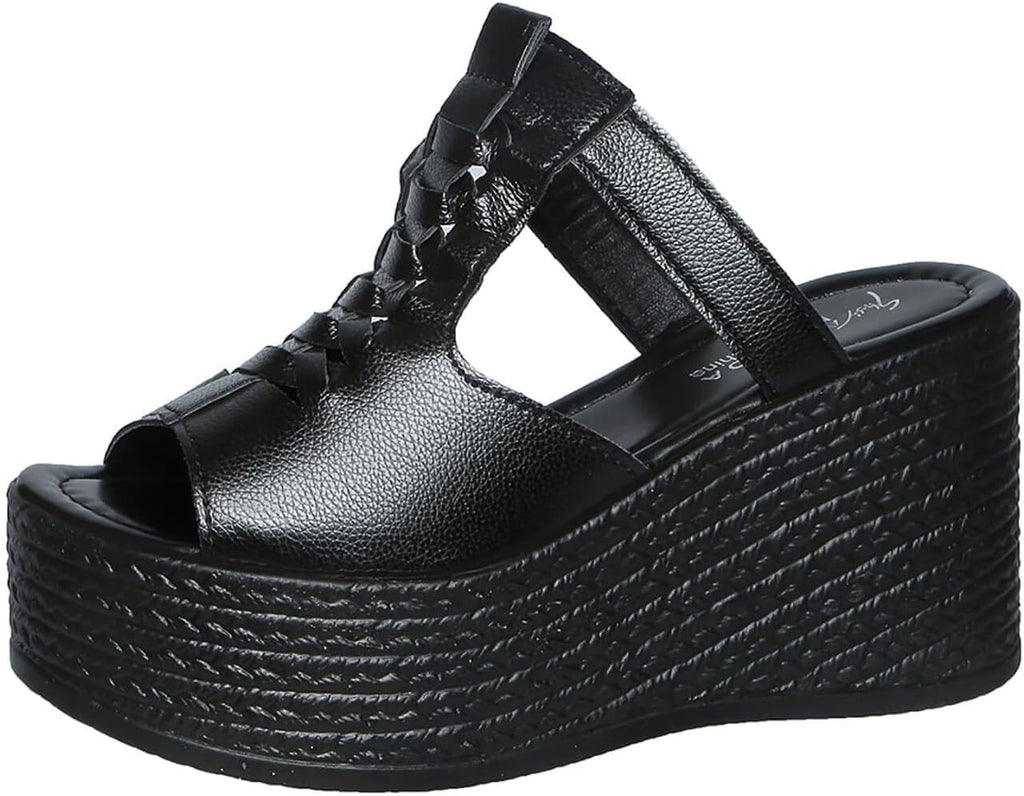 Women's Braided T-Strap Wedge Slides - view 1