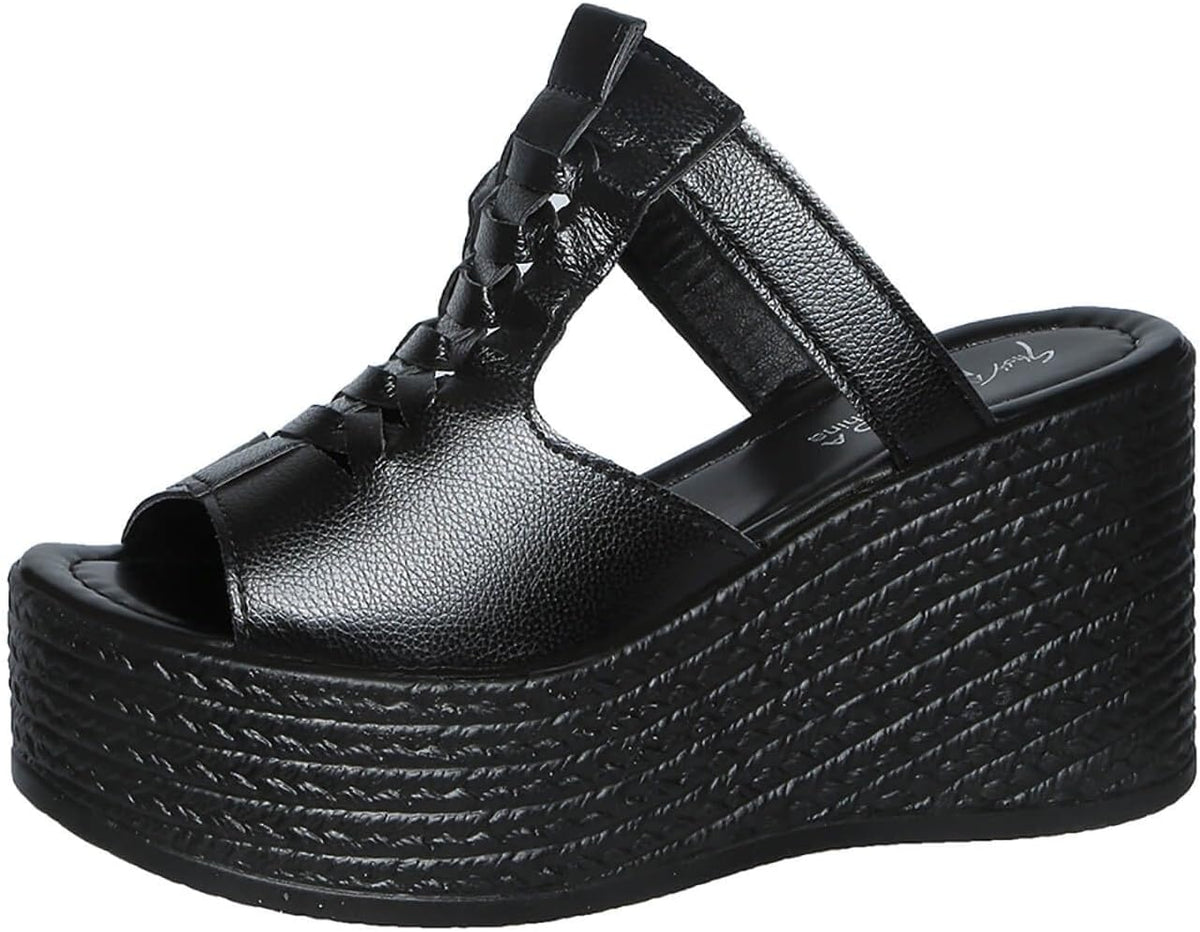 Women's Braided T-Strap Wedge Slides - view 1