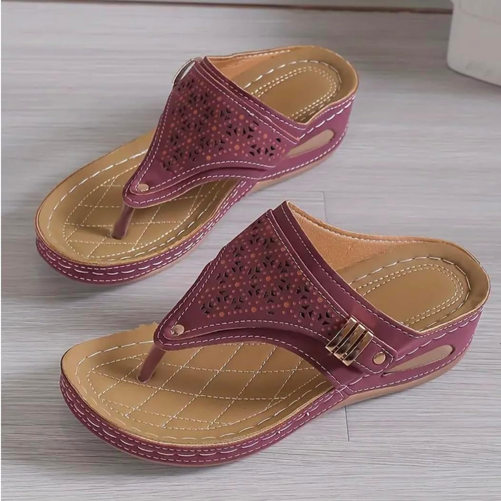Women's Buckle Thong Wedge Sandals - view 25