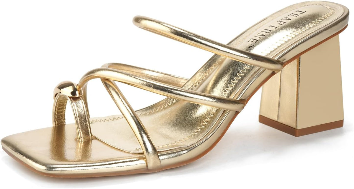 Women's Square-Toe Block Heel Thong Sandals - view 7