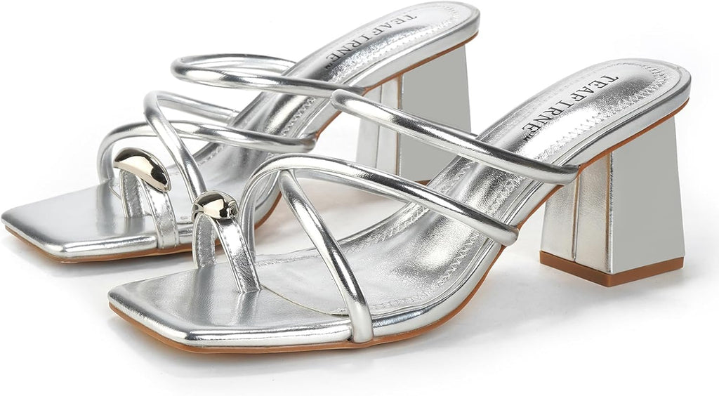 Women's Square-Toe Block Heel Thong Sandals - view 16