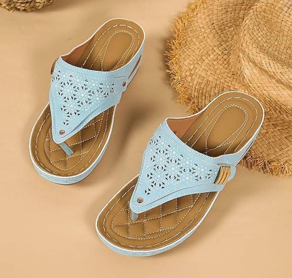 Women's Buckle Thong Wedge Sandals - view 12