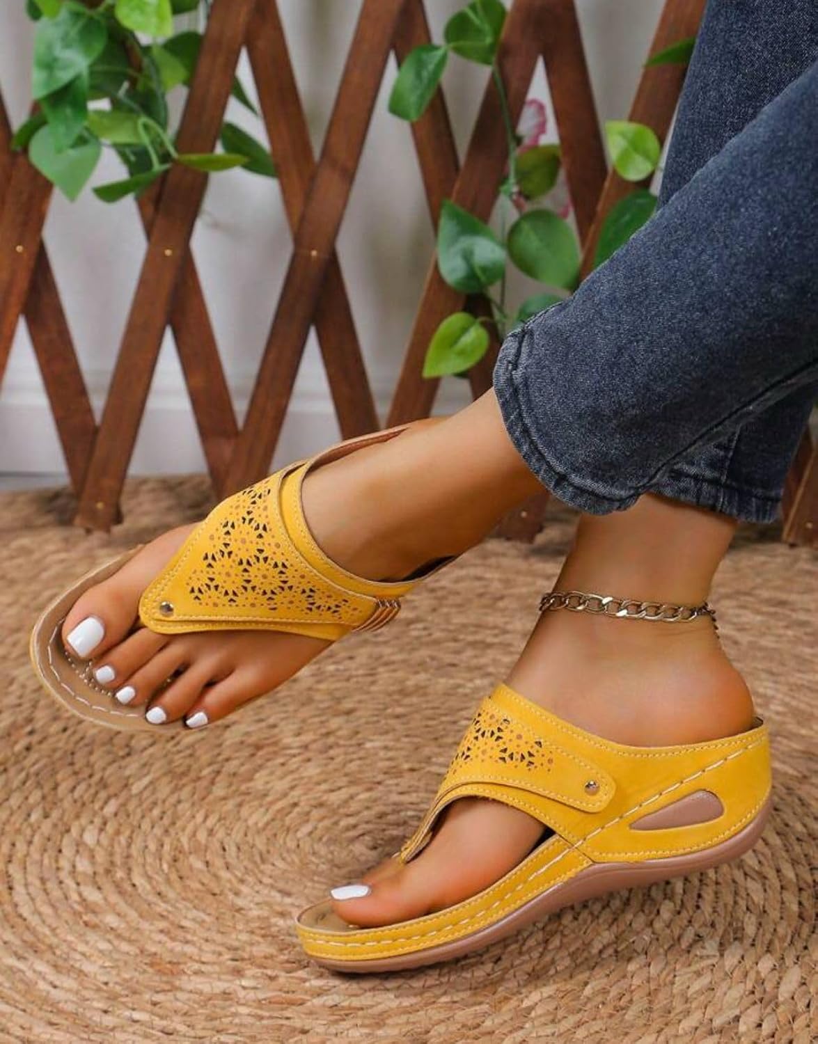 Women's Buckle Thong Wedge Sandals - view 56