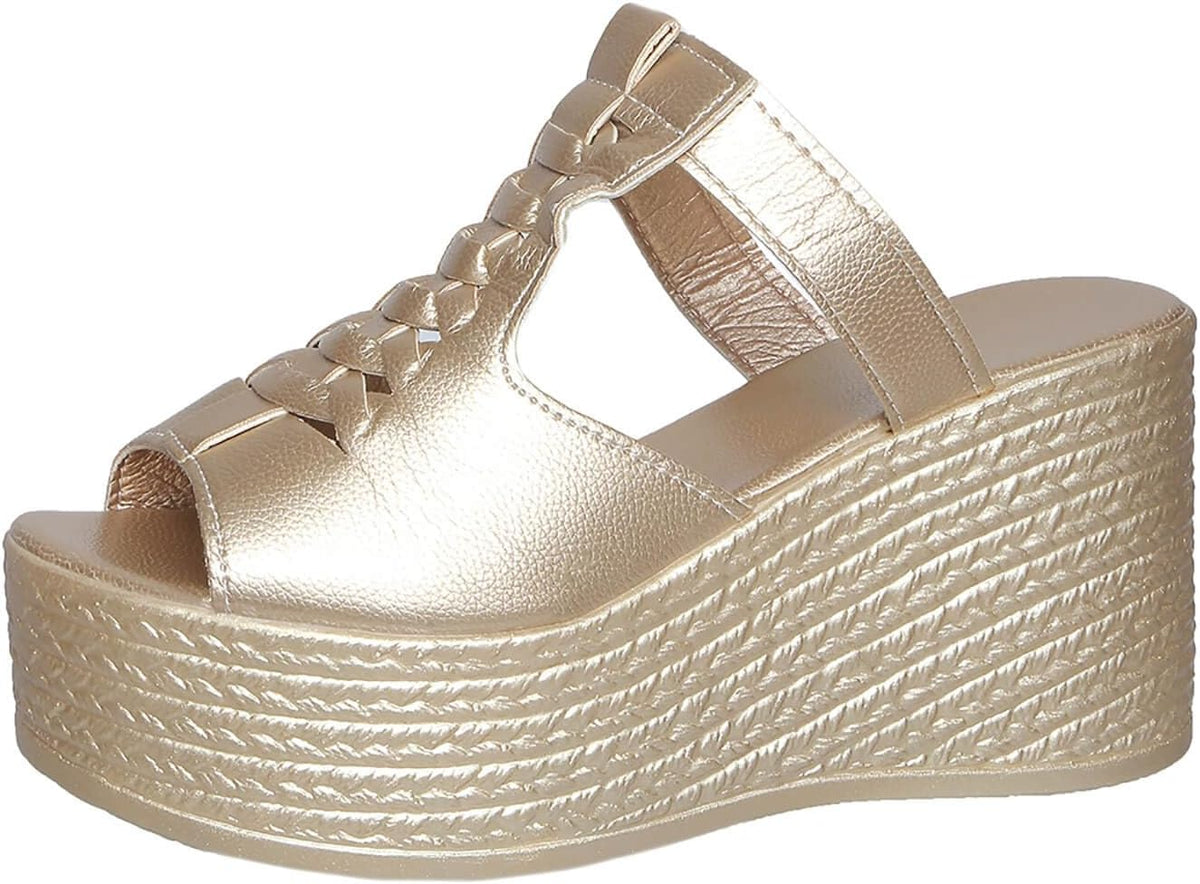 Women's Braided T-Strap Wedge Slides - view 8