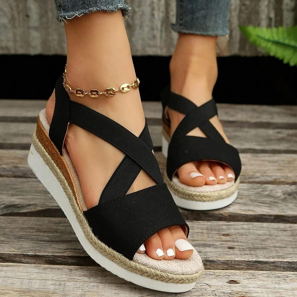 Women's Cross-Strap Espadrille Wedge Sandals - view 5