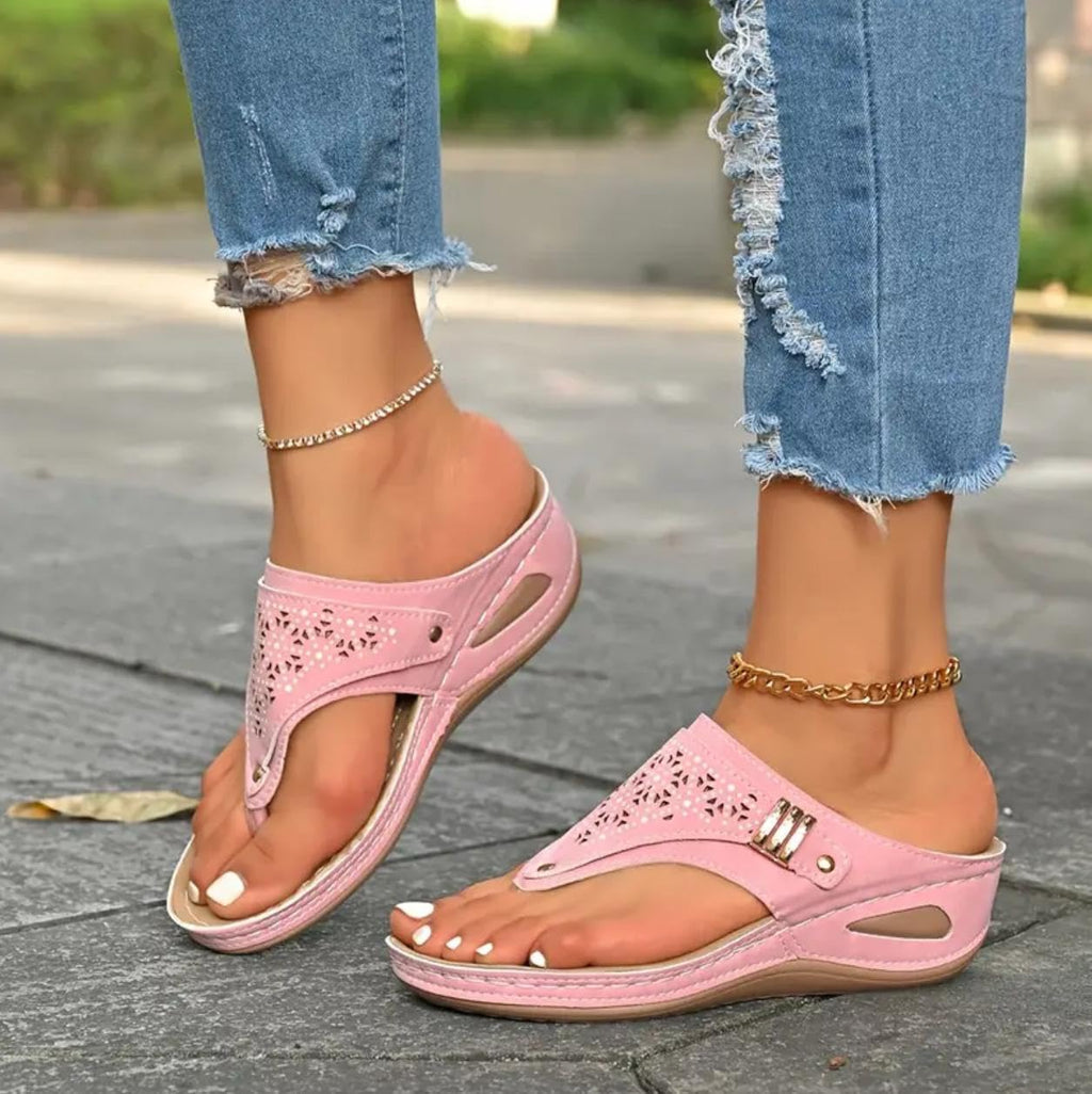 Women's Buckle Thong Wedge Sandals - view 15