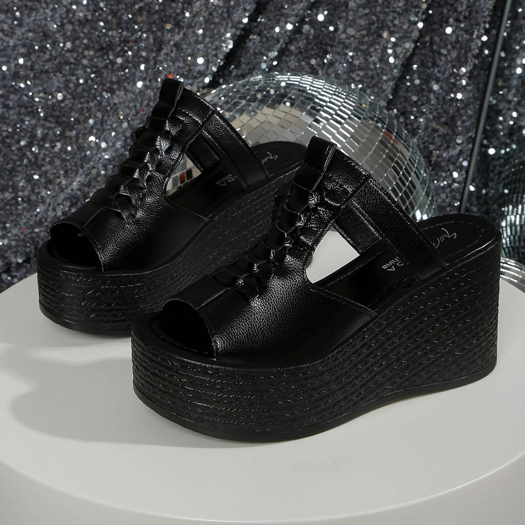 Women's Braided T-Strap Wedge Slides - view 5