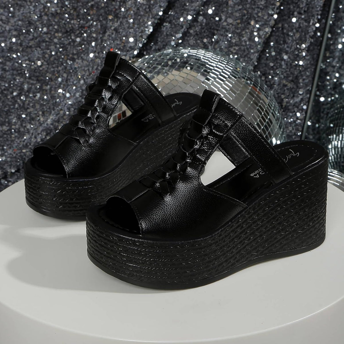 Women's Braided T-Strap Wedge Slides - view 5