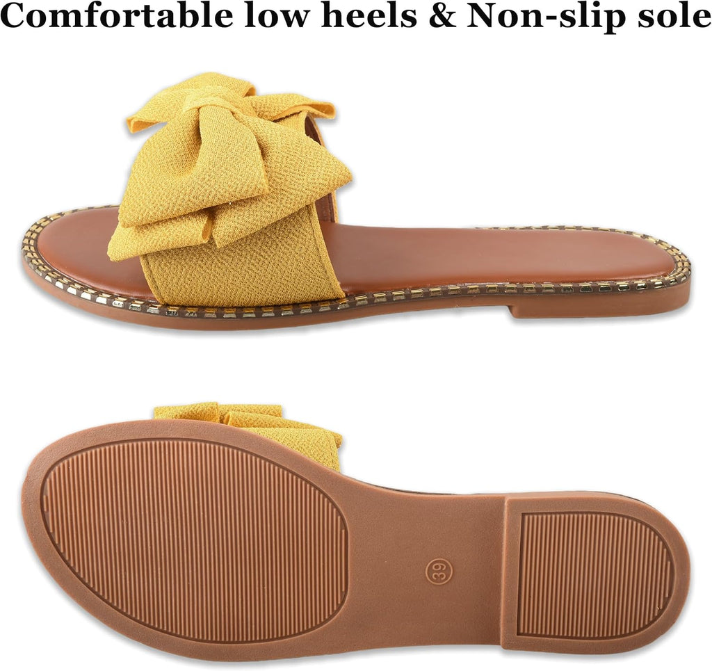 Women's Bow Knot Flat Slide Sandals - view 6
