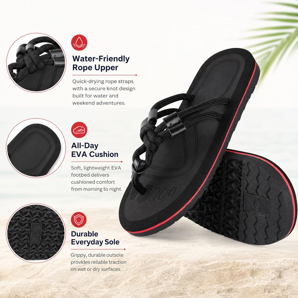 Knotted Rope Strap Flip-Flops - view 4
