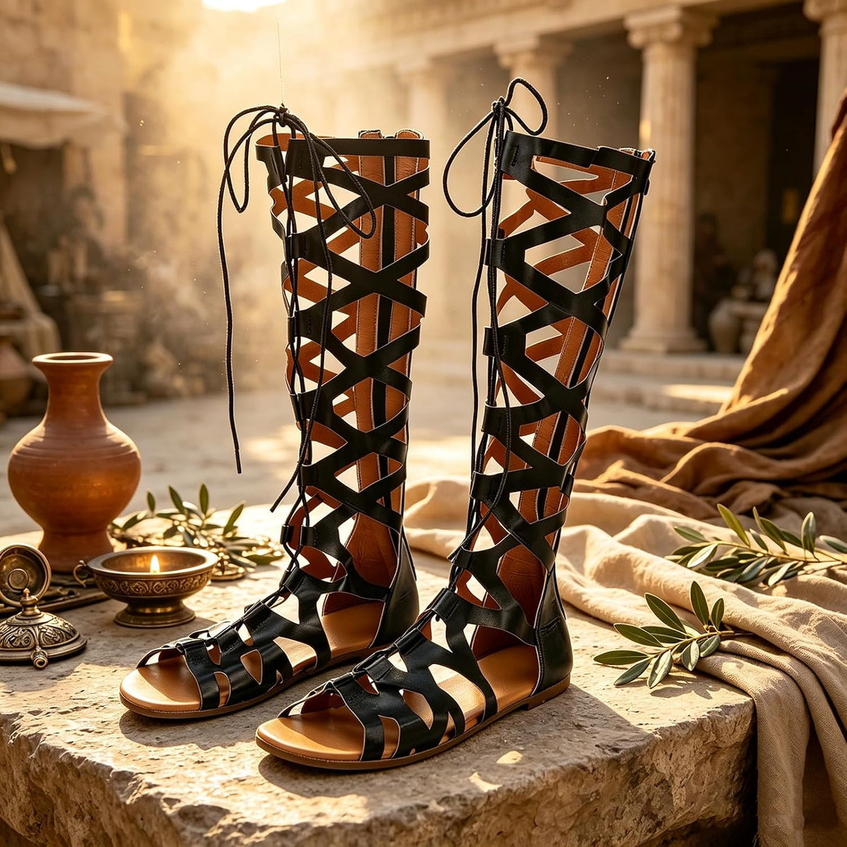 Women's Tall Lace-Up Gladiator Sandals - view 4