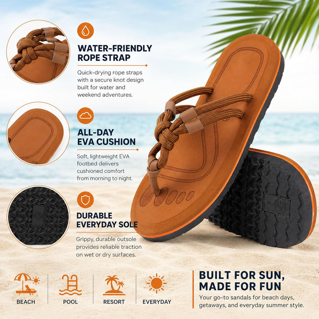Knotted Rope Strap Flip-Flops - view 11