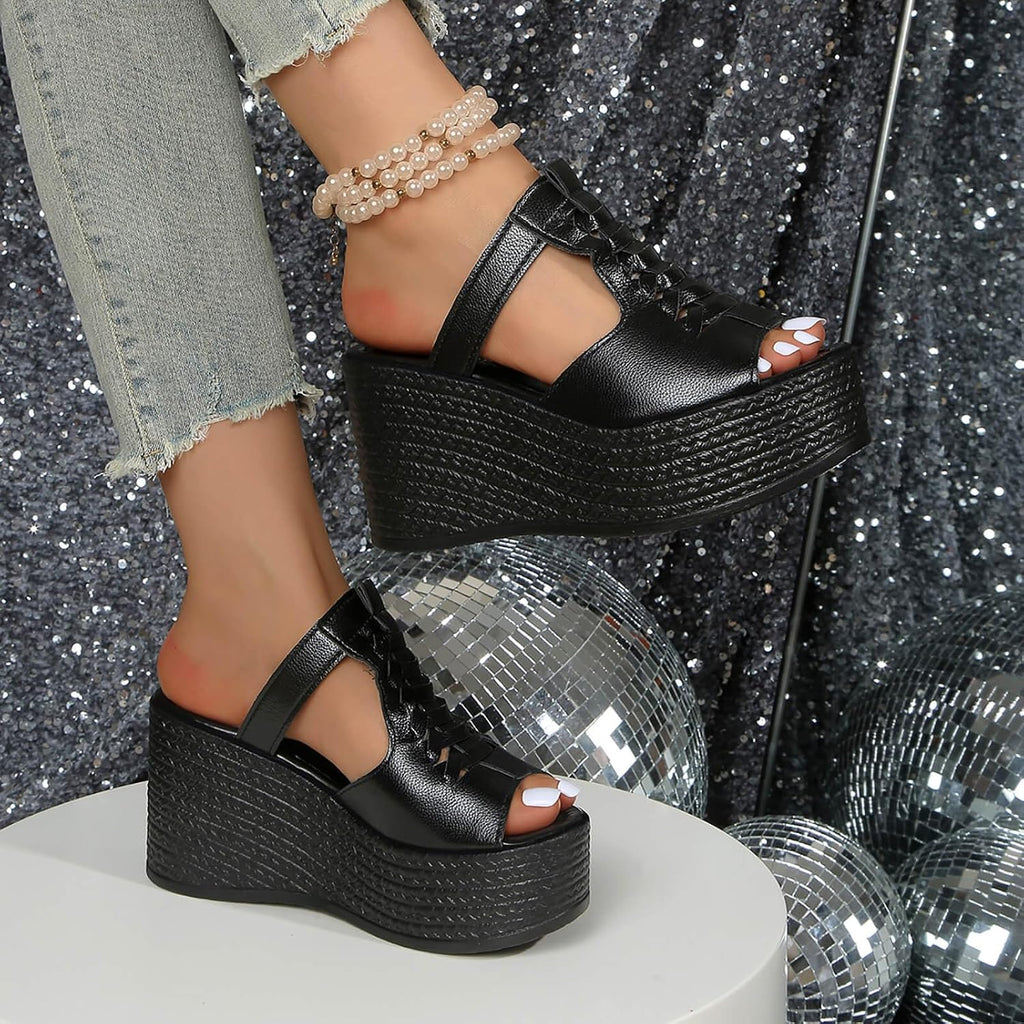 Women's Braided T-Strap Wedge Slides - view 6