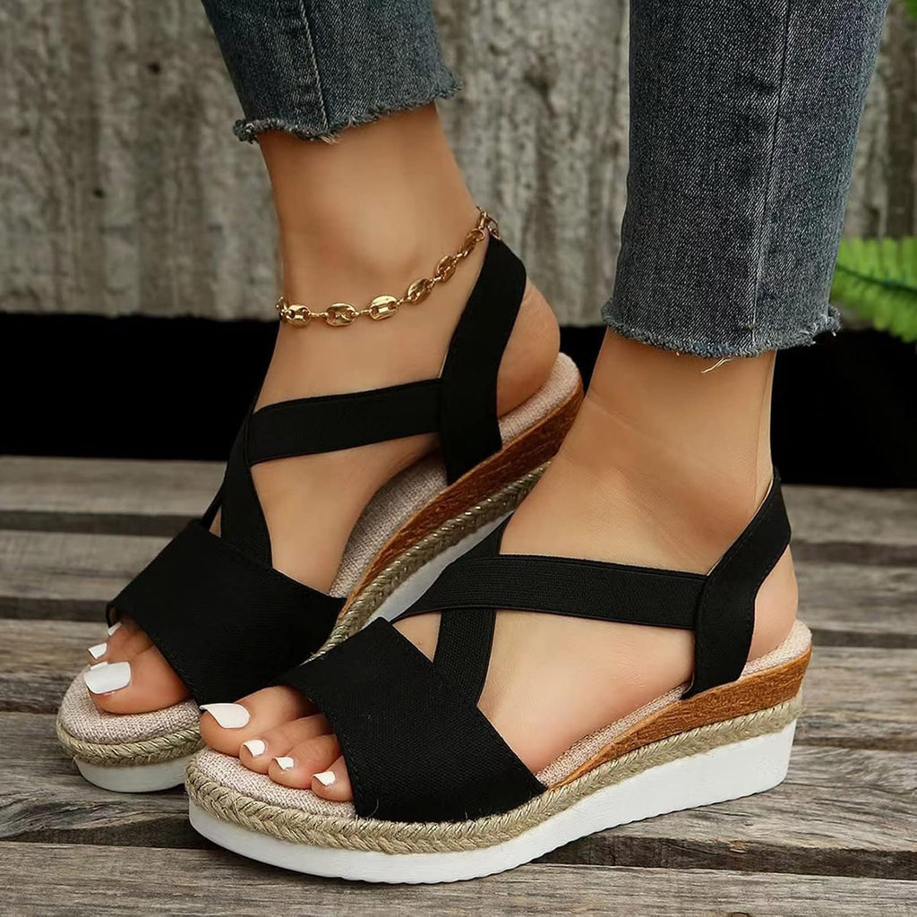 Women's Cross-Strap Espadrille Wedge Sandals - view 3