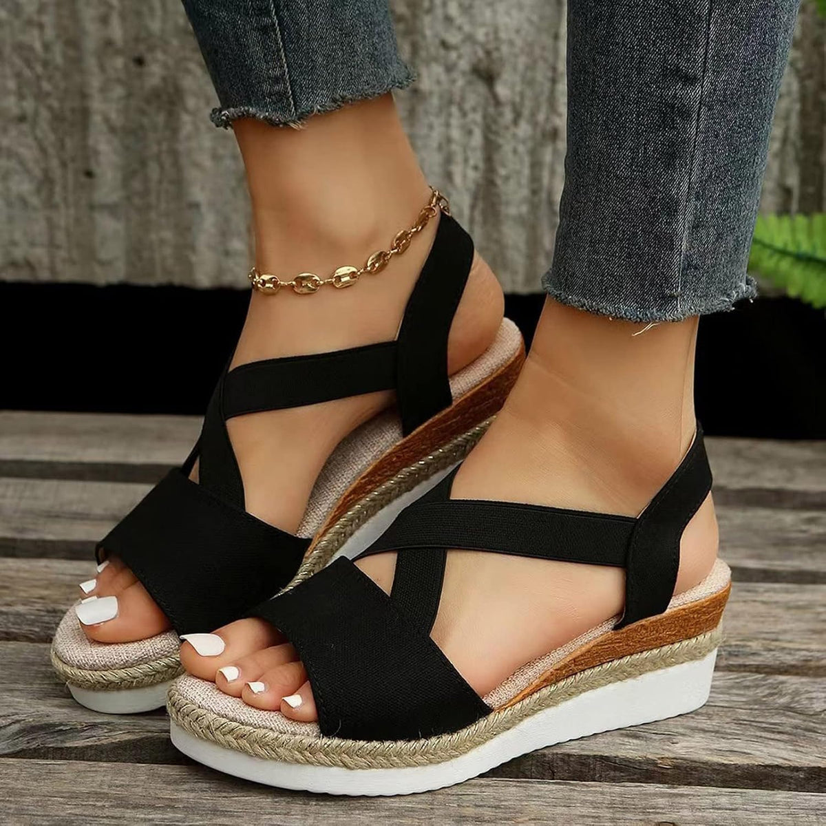 Women's Cross-Strap Espadrille Wedge Sandals - view 3