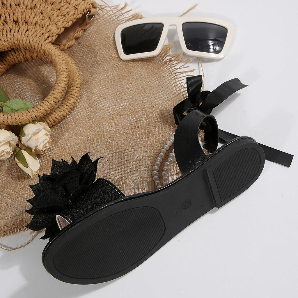 Women's Floral Pearl-Strap Flat Sandals - view 18