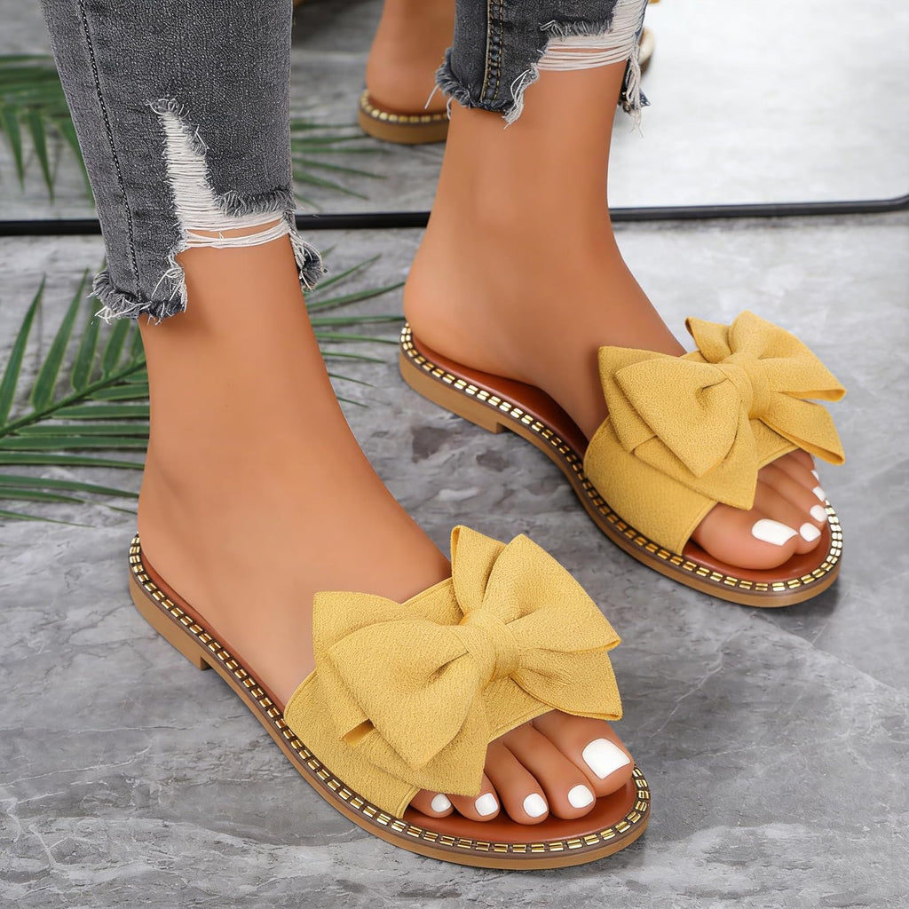Women's Bow Knot Flat Slide Sandals - view 3