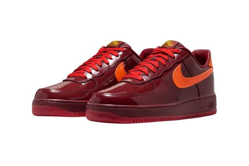 Nike Air Force 1 Low QS Patent Leather Dark Team Red IO4489-601 - SandalStep